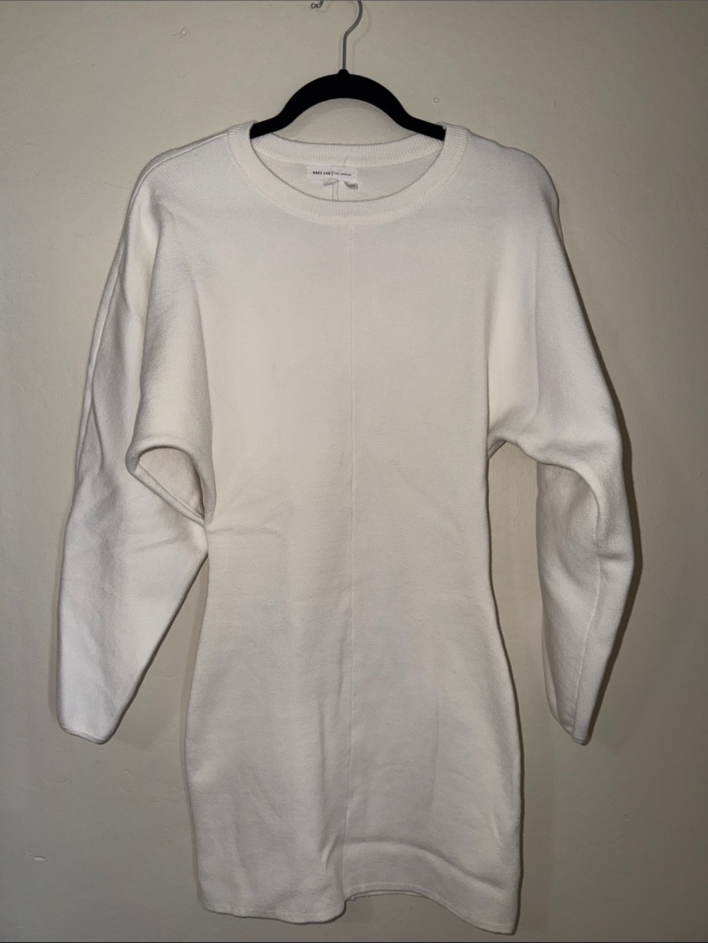 GREY LAB Cream Knit Balloon-Sleeve Mini Dress - Picture 4 of 7